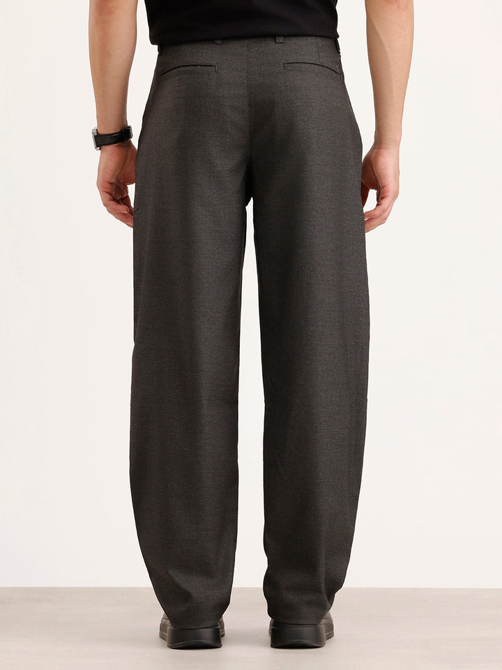 Loose Fit Pleated Trouser | Grey