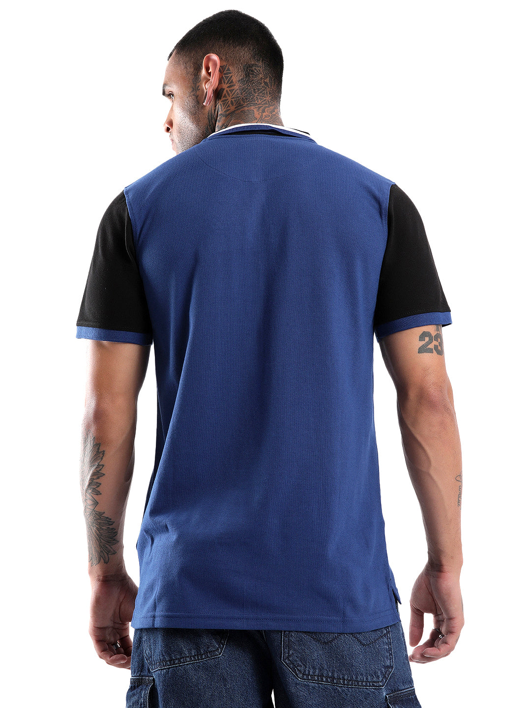 Basic Blue Tipping Polo T-shirt