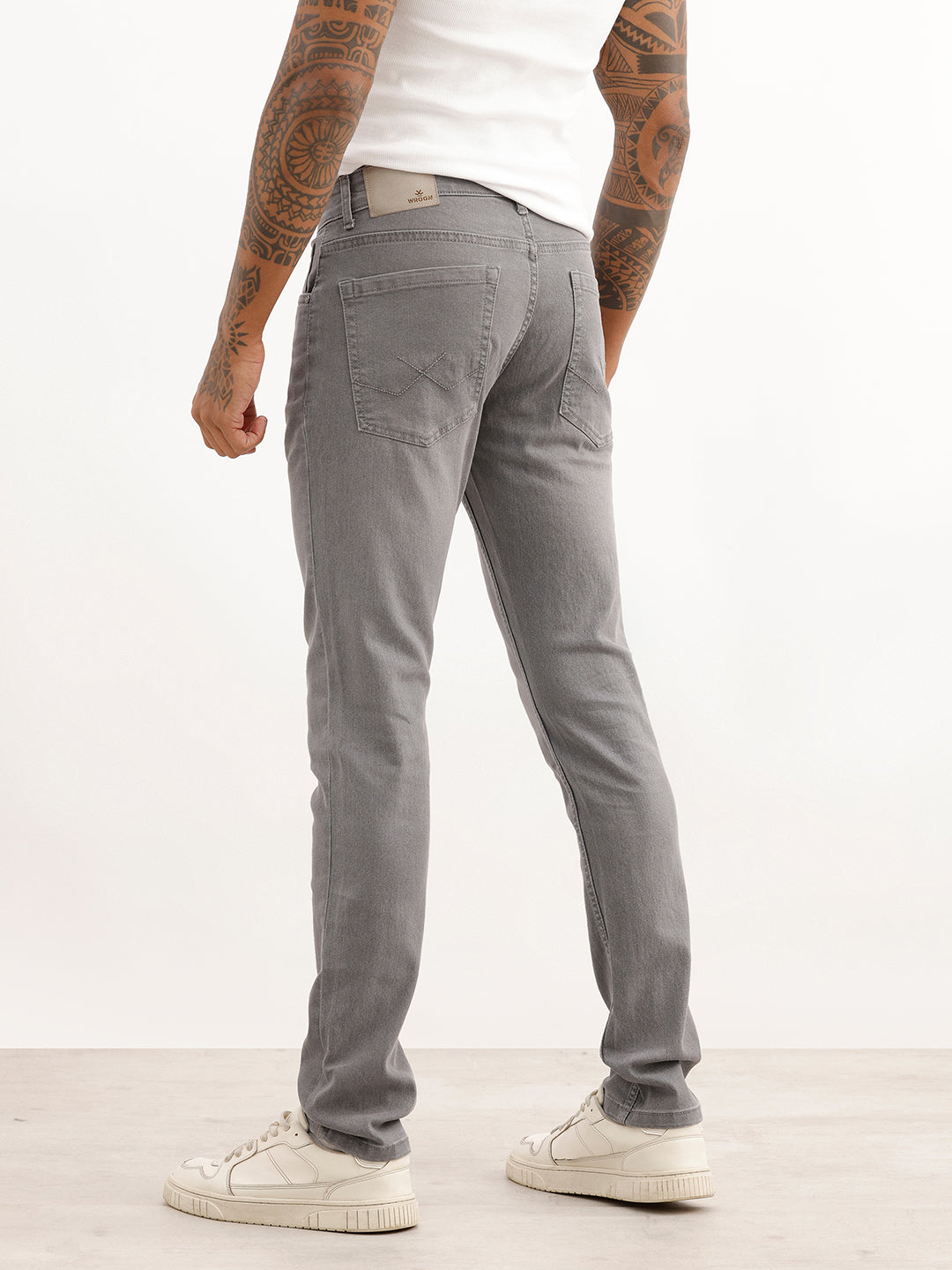 Solid Slim Fit Denim Jeans | Grey