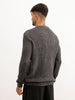 Regular Fit Textured Cable Knit Sweater | Grey
