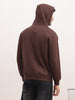 Solid Slim Fit Hooded Sweatshirt | Brown