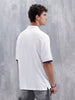 Casual Men Sporty Look Oversized Fit Tee With Print | White