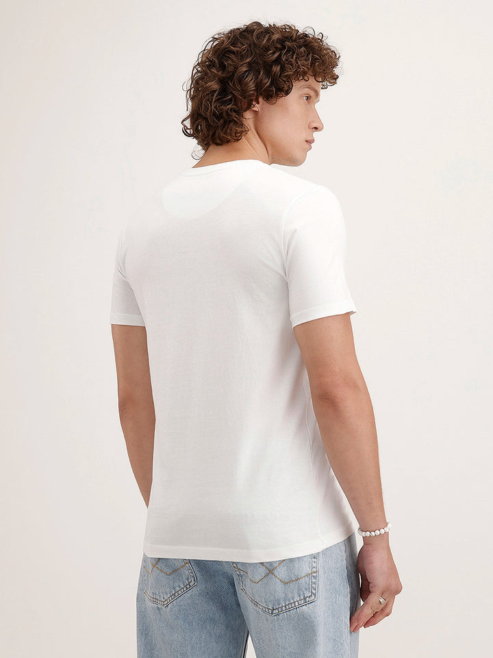 Slim Fit Placement Printed T-Shirt | White