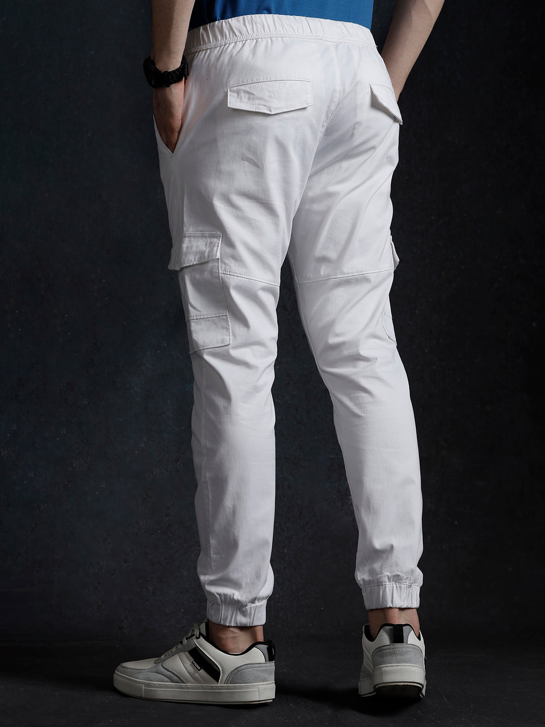 White Solid Cargo Jogger