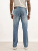 Faded Straight Fit Denim Jeans | Light Blue