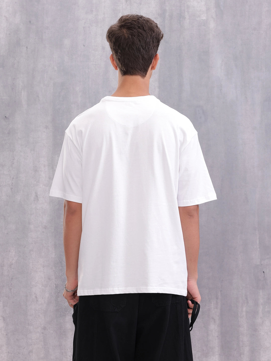 Graphic Printed Casual Look T-shirt With Branding | White