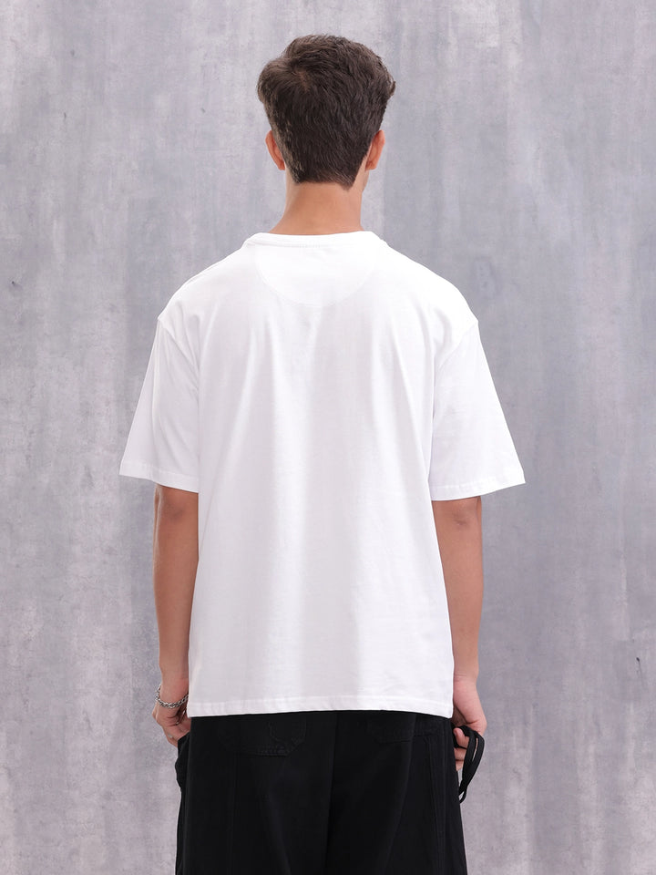 Graphic Printed Casual Look T-shirt With Branding | White