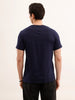Slim Fit Placement Printed T-Shirt | Navy Blue