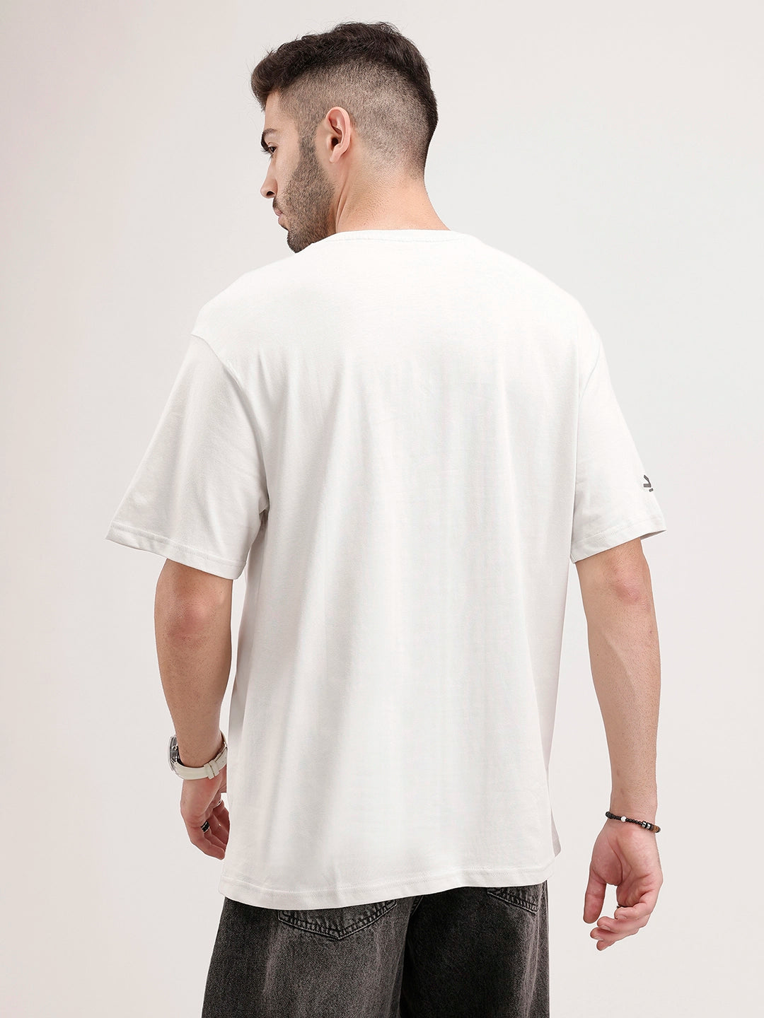 Oversized Embroidered Patch Pocket | White