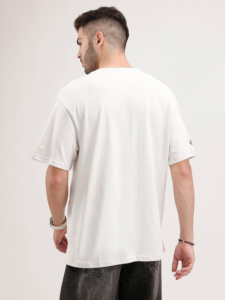 Oversized Embroidered Patch Pocket | White
