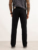 Solid Straight Fit Denim Jeans | Black