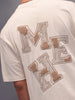 Printed Patchwork Oversized T-Shirt | Beige
