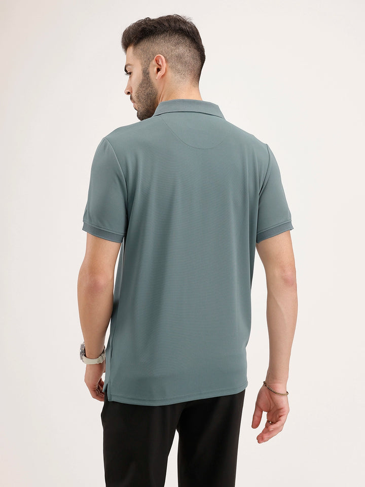 Solid Slim Fit Polo T-Shirt | Grey