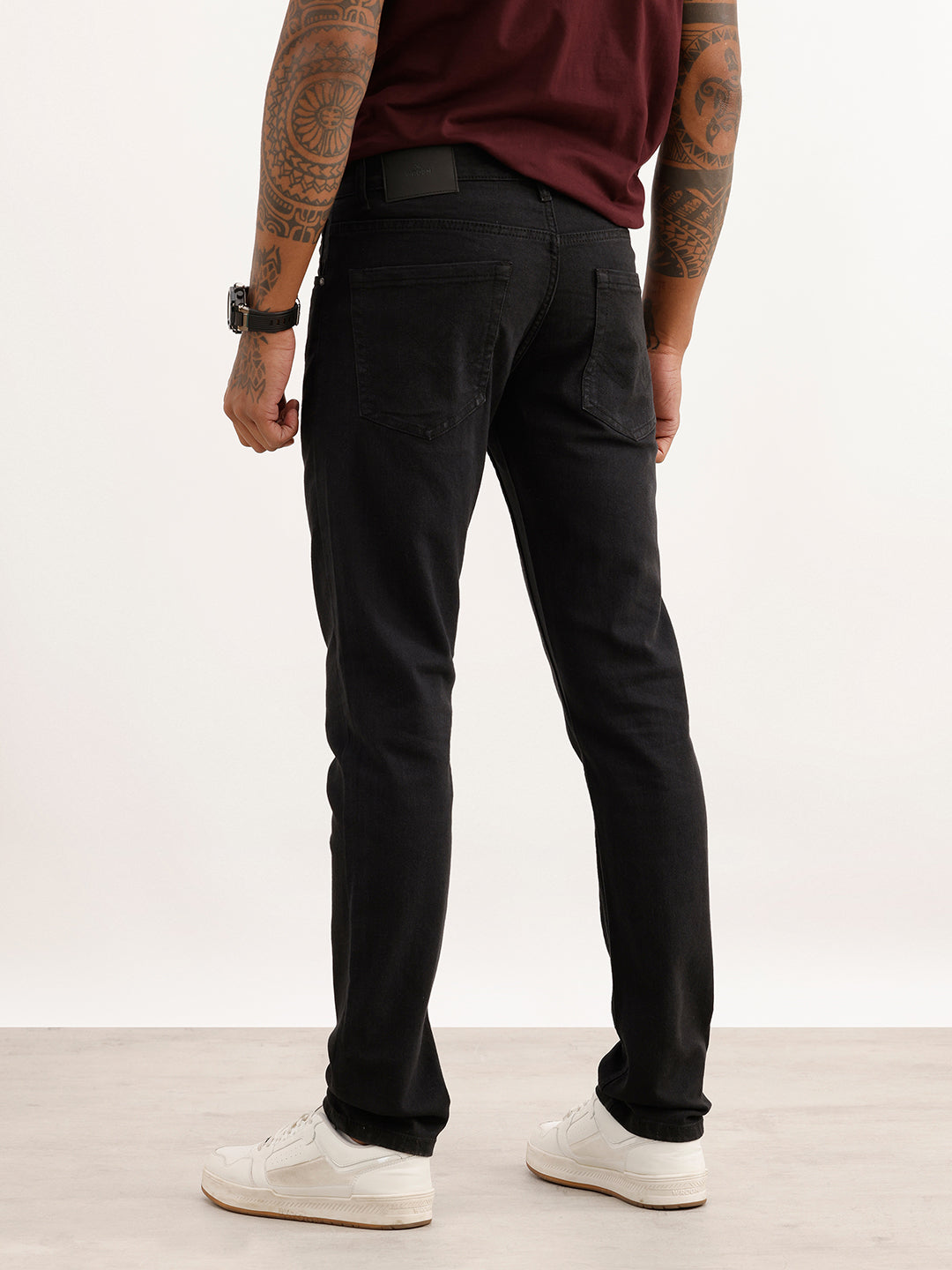 Solid Slim Fit Denim Jeans | Black