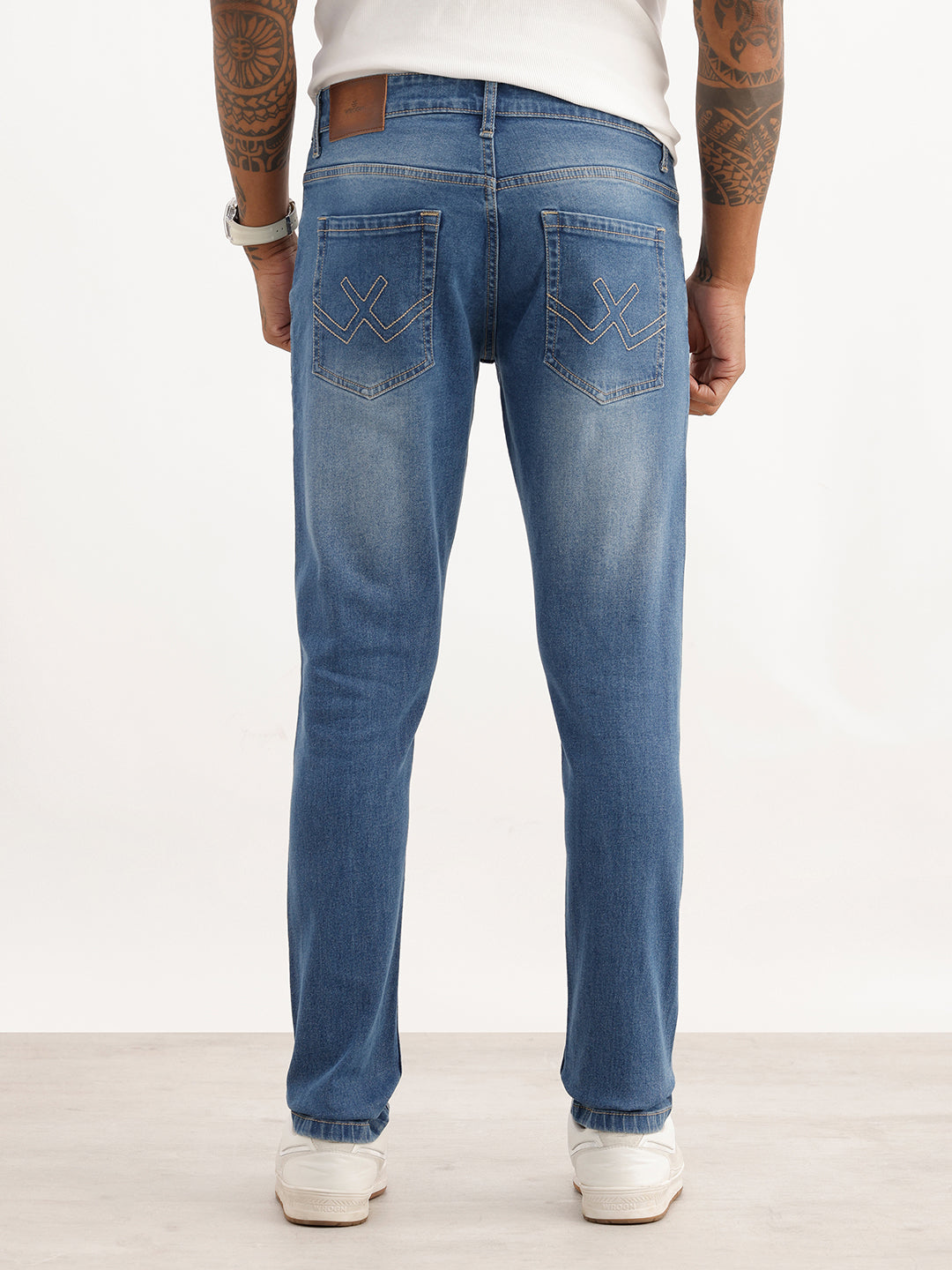 Washed Slim Fit Denim Jeans | Light Blue