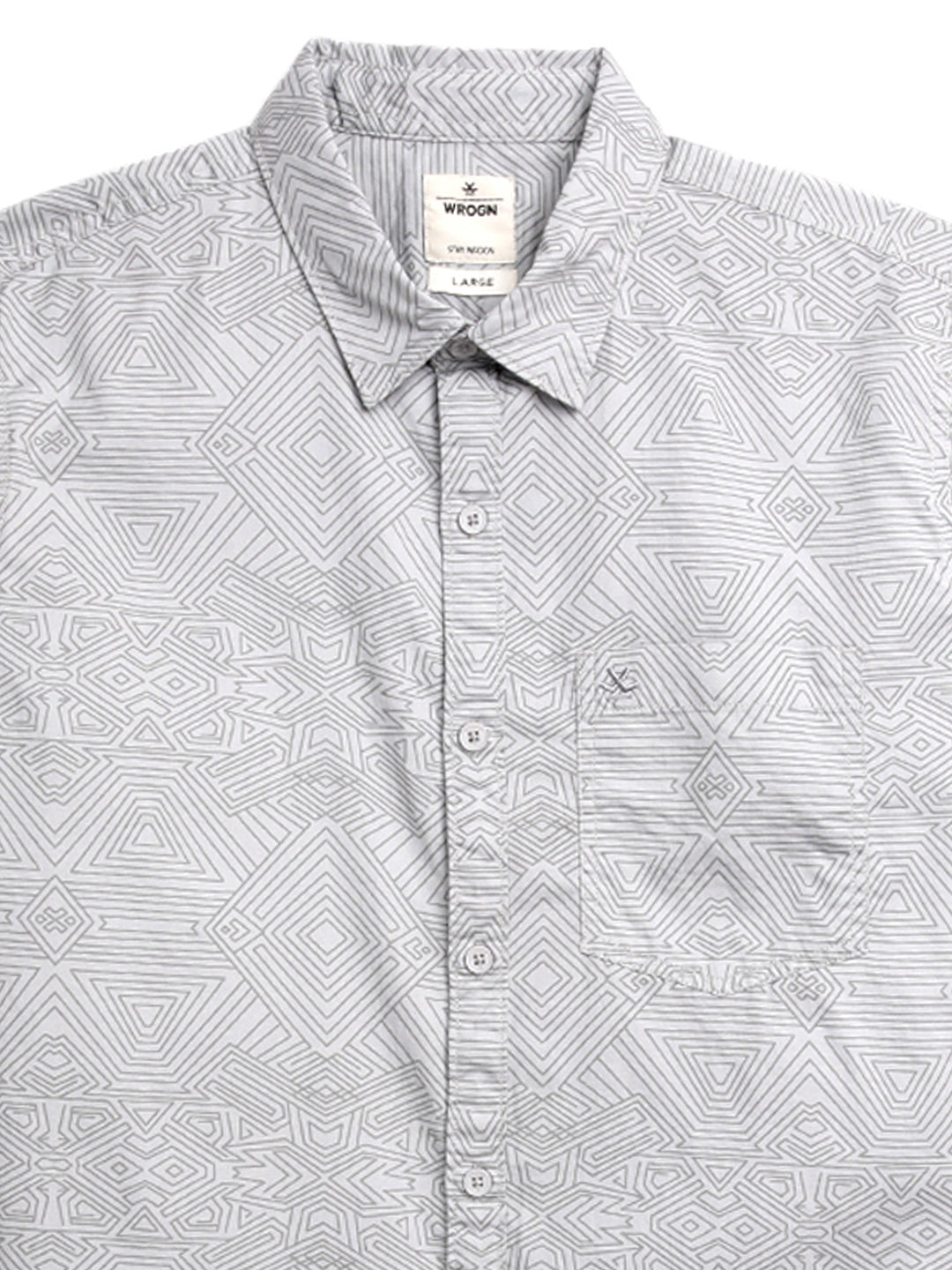 Multi Patterns Grey AOP Shirt