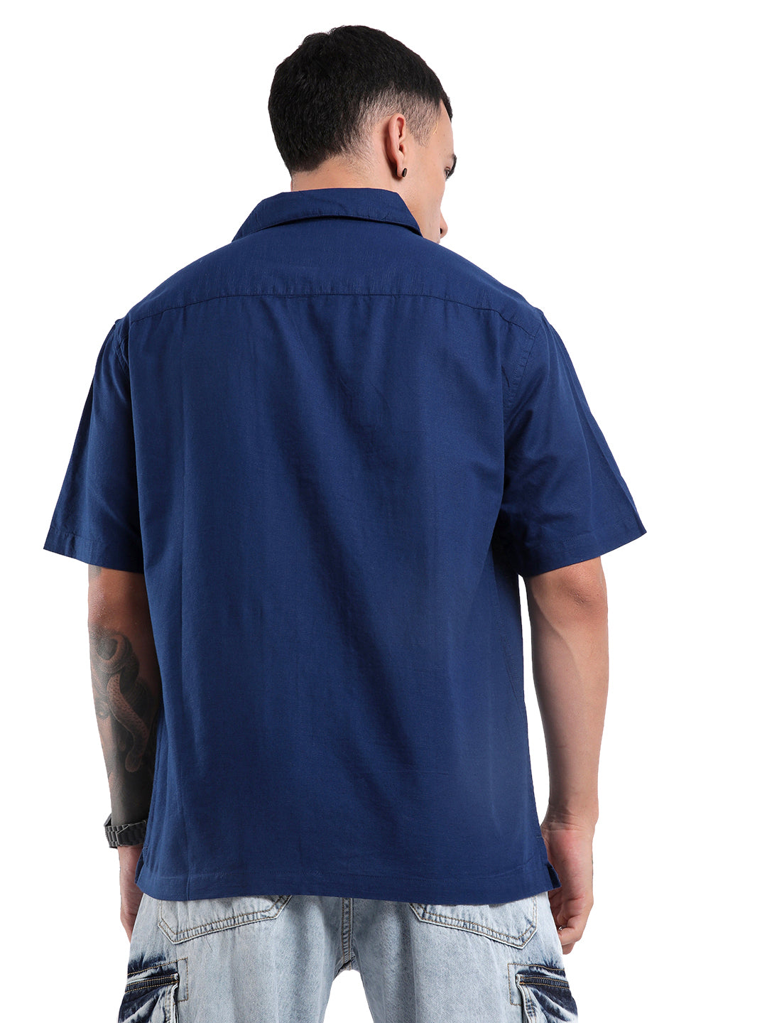 Deep Blue Resort Collar Shirt