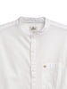 White Slub Mandarin Collar Shirt