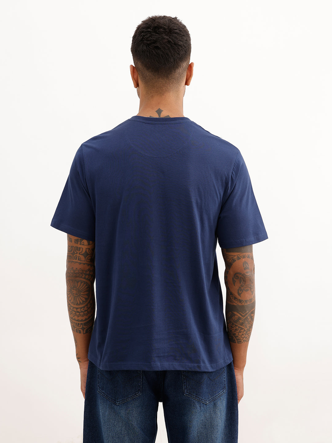 Comfort Fit Placement Printed T-Shirt | Blue