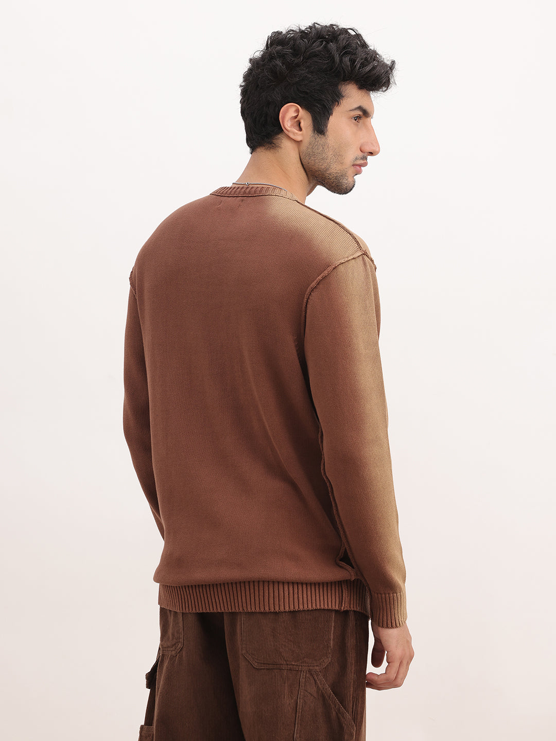 Comfort Fit Faded Sweater | Rust