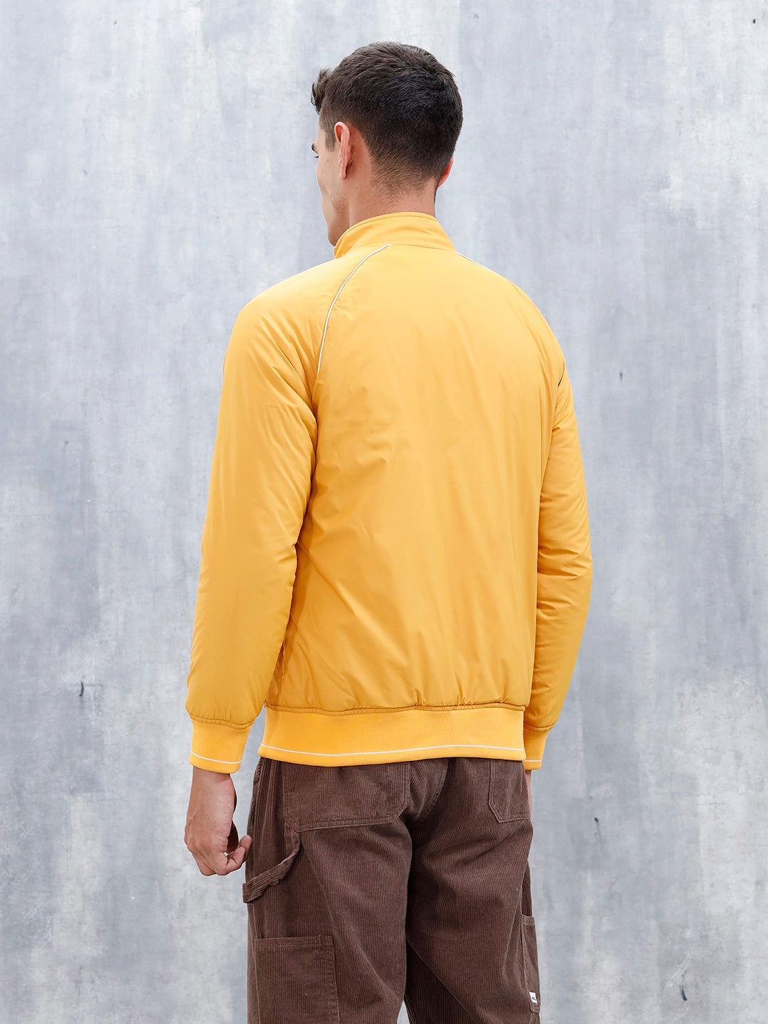 Men's Casual Bomber Jacket | Yellow