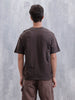 Men Solid Comfort Fit Tshirt With Pipping Detail | Dark Brown