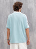 Oversize Solid Polo With Shoulder Tape Detail | Teal