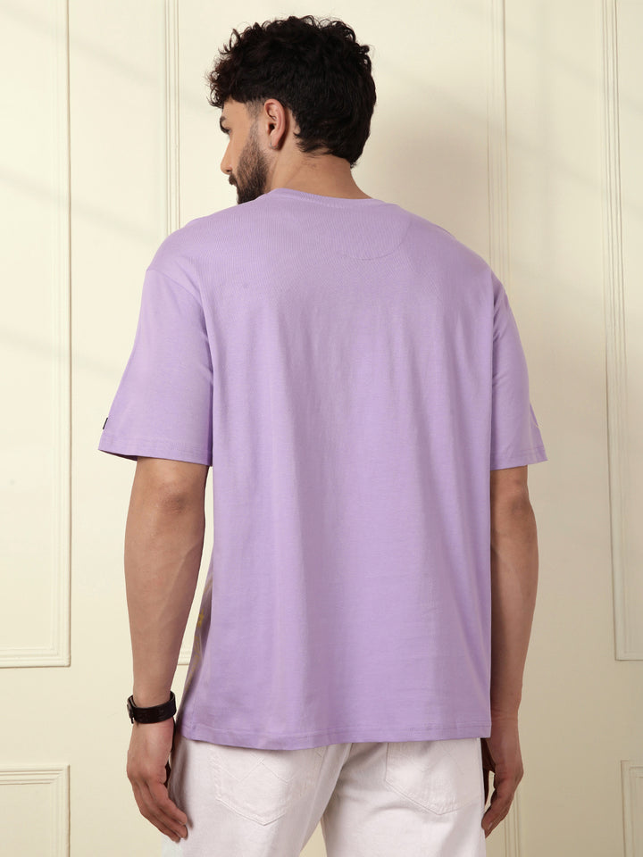 Elite Purple Printed Oversized T-Shirt