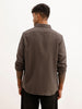 Textured Slim Fit Solid Shirt | Dark Grey | WSH02FSSL0012S
