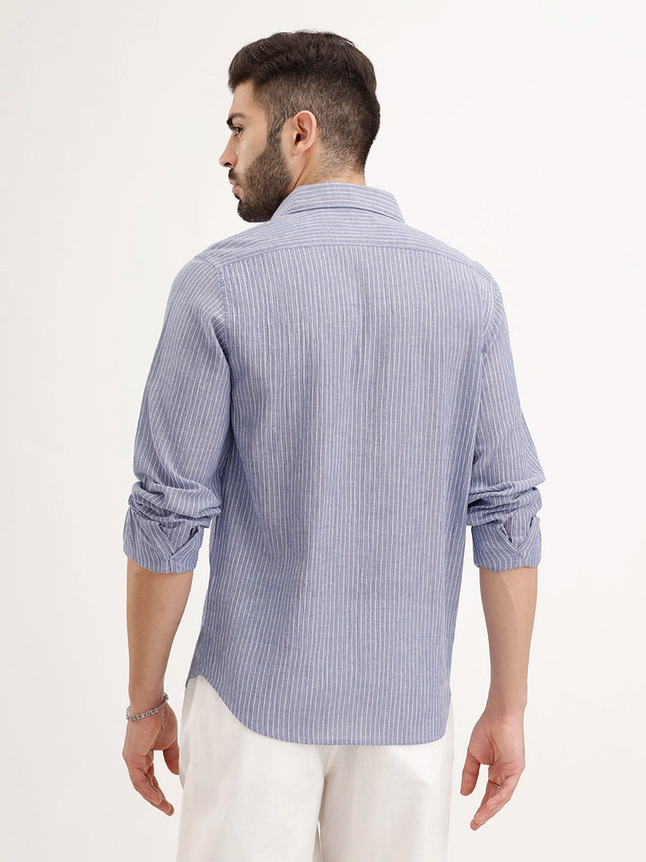 Slim Fit Striped Shirt | Blue