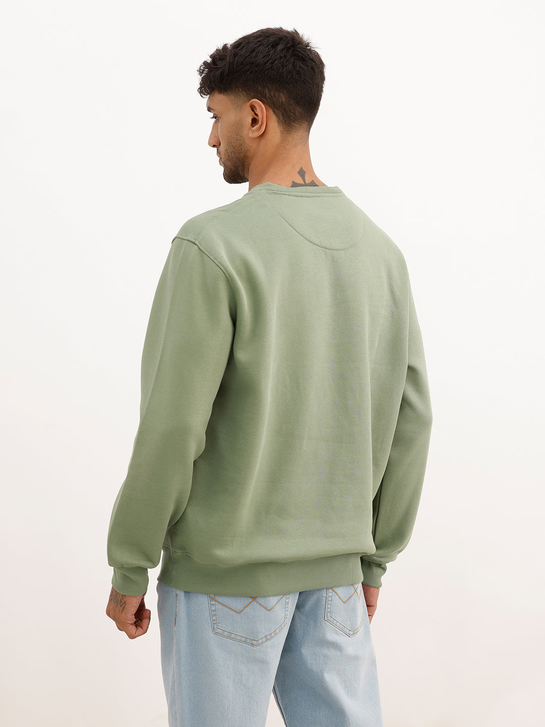 Comfort Fit Placement Printed Sweatshirt | Green