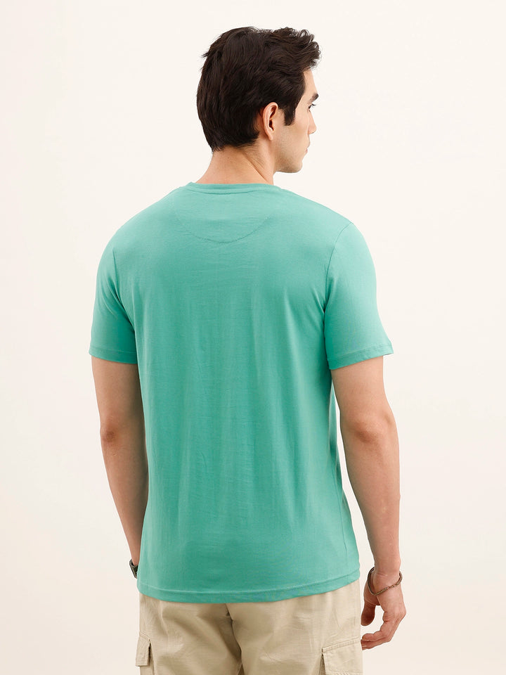 Slim Fit Placement Printed T-Shirt | Green