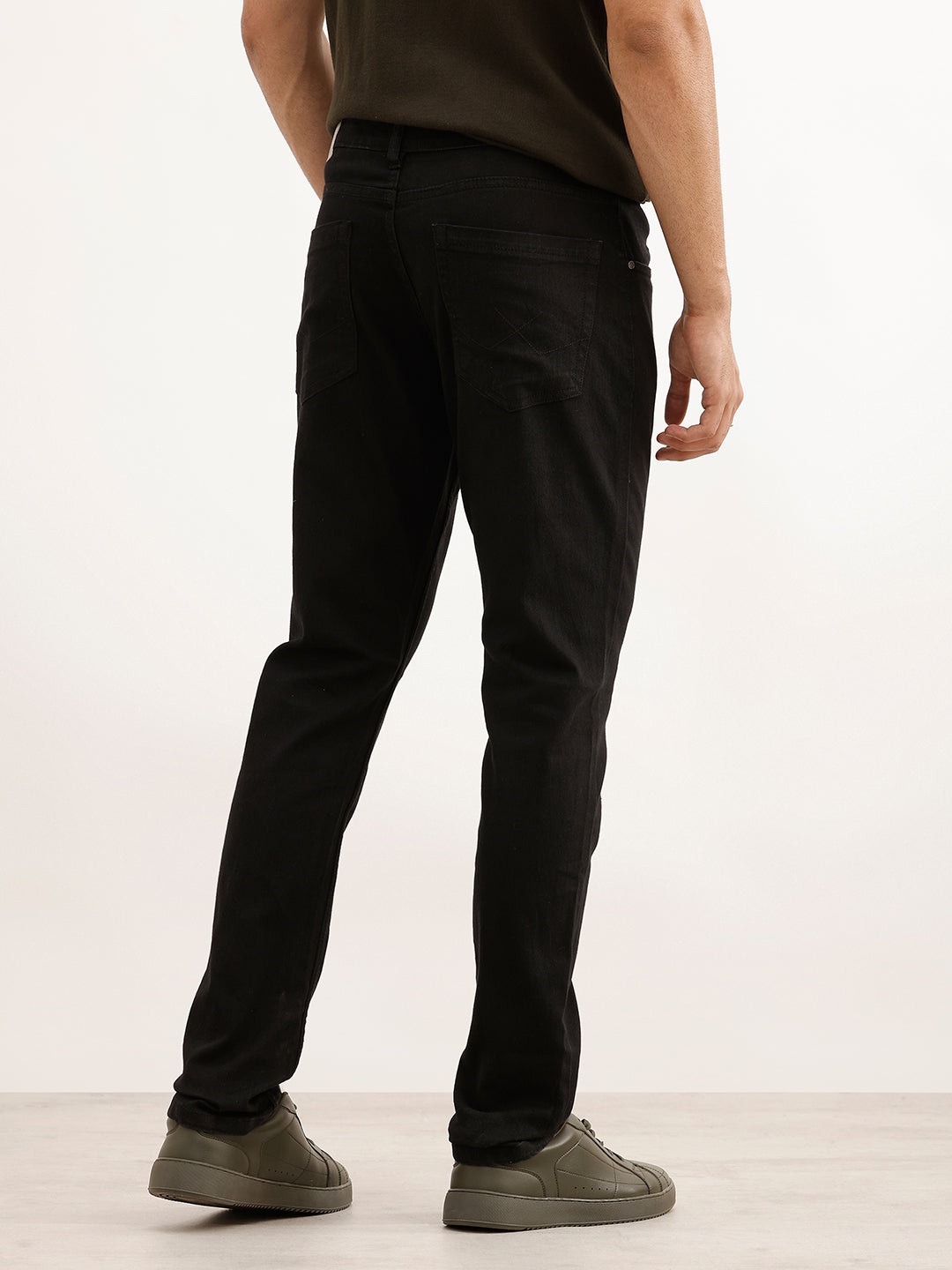 Solid Slim Fit Denim Jeans | Black
