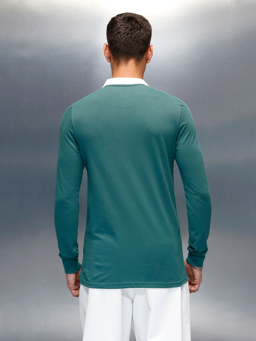 Men's Casual Slim Fit Printed Polo T-Shirt | Green