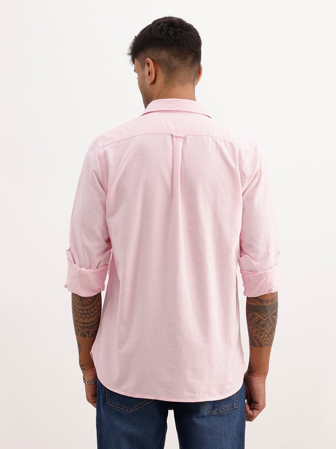 Solid Slim Fit 100% Cotton Shirt | Pink