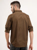 Solid Regular Fit Full Sleeve Shirt | Brown