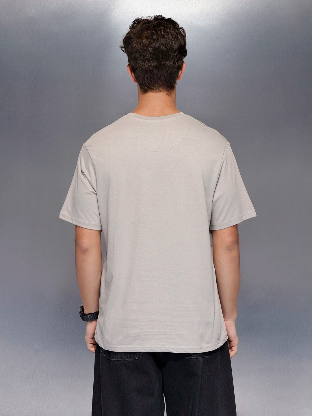 Men’sregular fit printed t-shirt | Grey