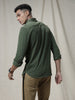 Solid Woven Olive Shirt