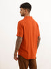 Solid Slim Fit Half Sleeve Shirt | Rust