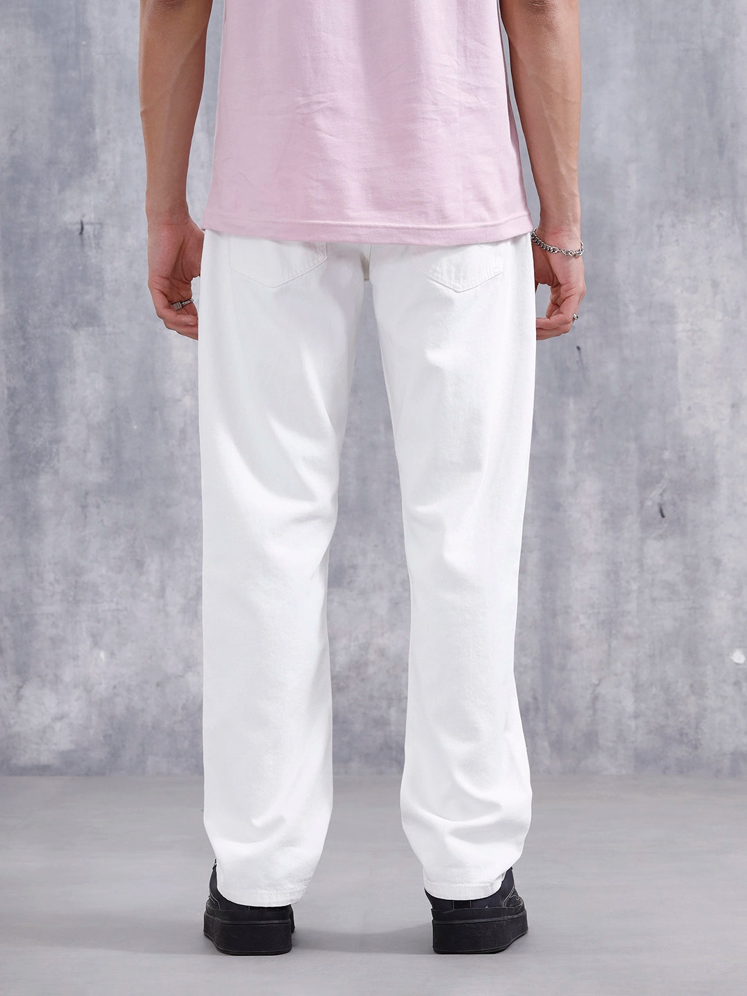 Men Casual Anti Fit Jeans | White