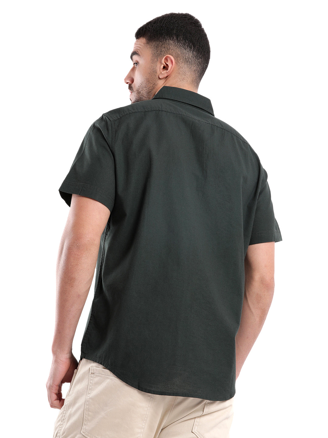 Short Sleeve Bottle Green Shirt