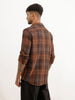 Slim Fit Checkered Full Sleeve Shirt | Brown