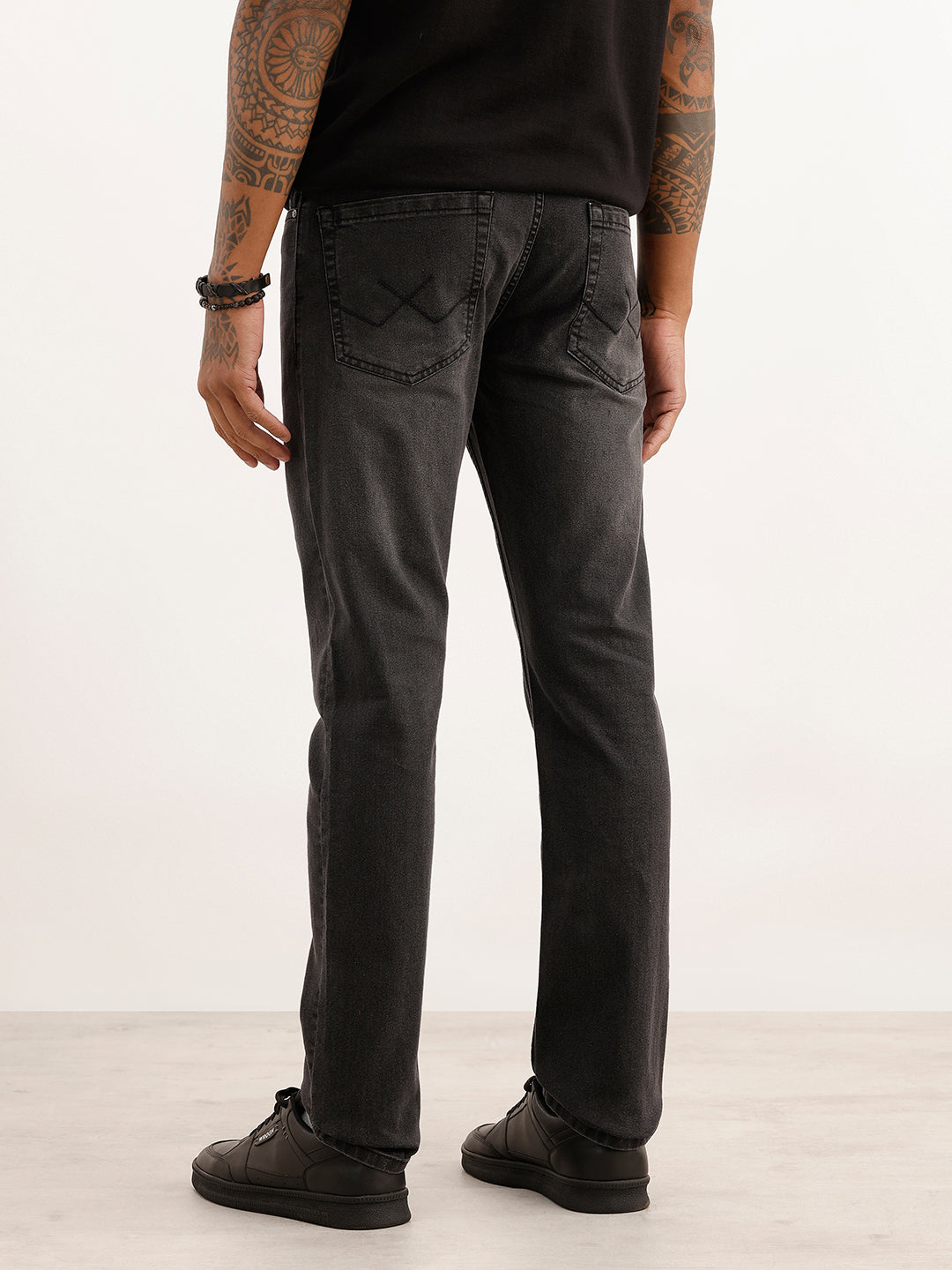 Faded Slim Fit Denim Jeans | Dark Grey