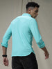 Solid Woven Aqua Shirt