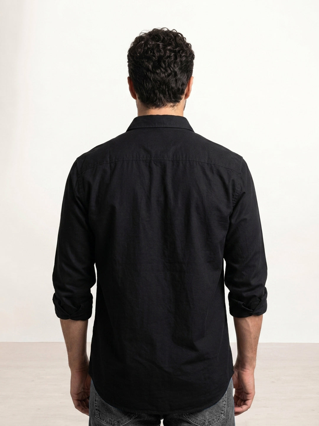 Comfort Fit Placement Printed Shirt | Black