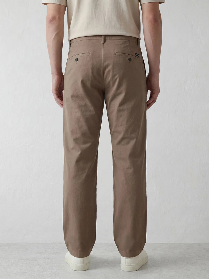 Classic Straight Fit Trousers | Brown