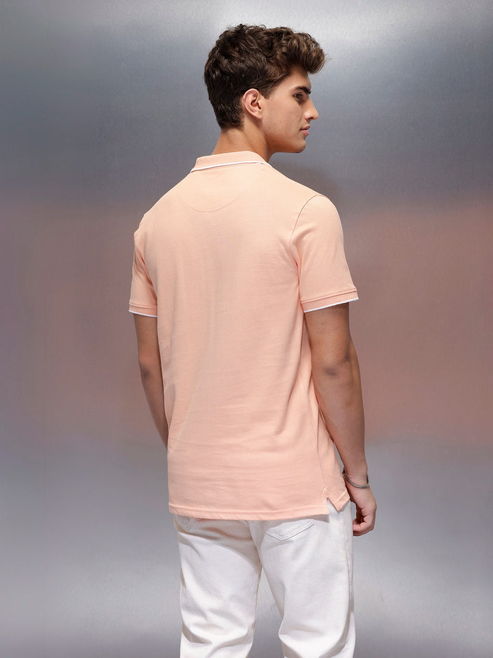 Solid Slim Fit Polo T-Shirt  | Orange