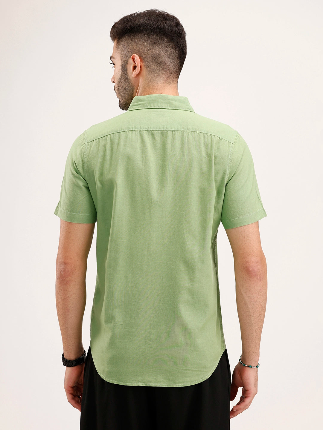 Solid Regular Fit Shirt | Light Green