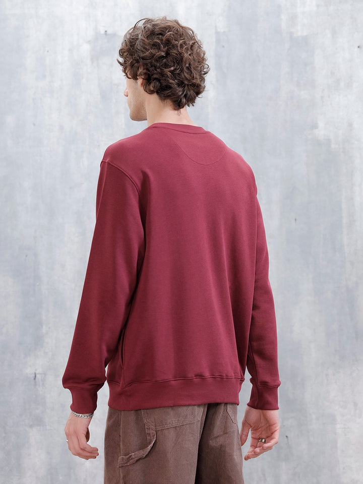 Men's Casual Comfort Fit Branded Sweatshirt | Maroon
