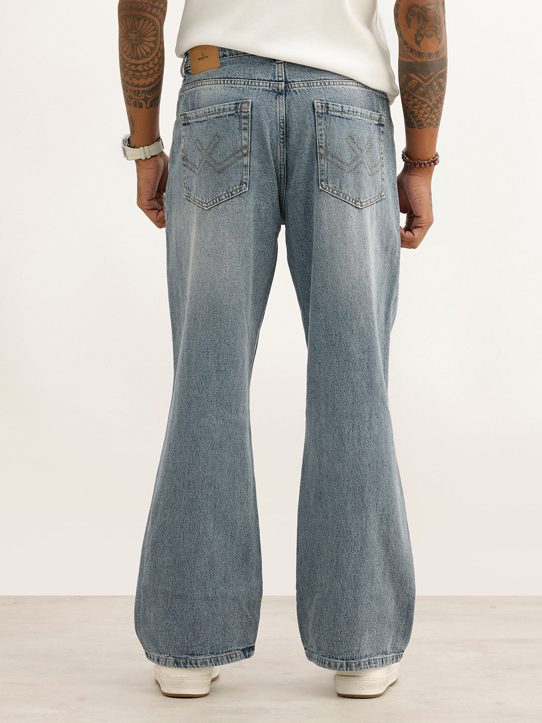 Classic Washed Bootcut Denim Jeans | Light Blue